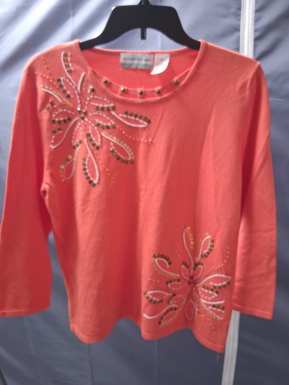 Alfred Dunner Coral Embellished Women's Top